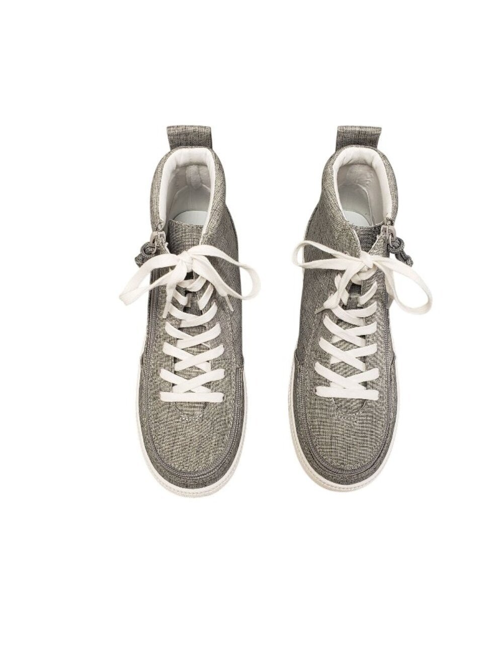 Billy Kids Classic Lace High-Top Sneakers Gray With Zippers Size 6M Adaptive